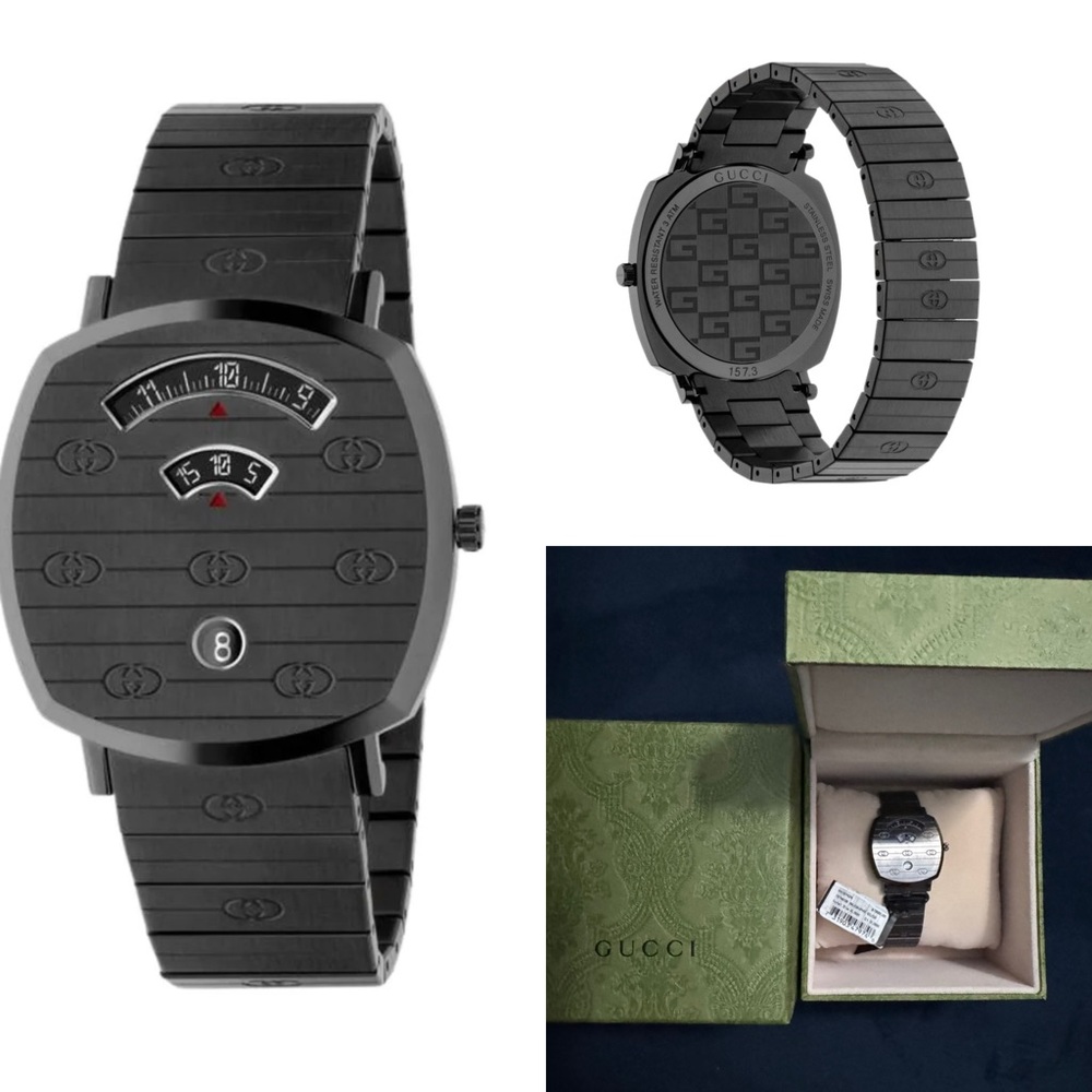 Gucci Grip GG Grey Watch, 38mm unisex watch | Brand New with tags | Swiss made